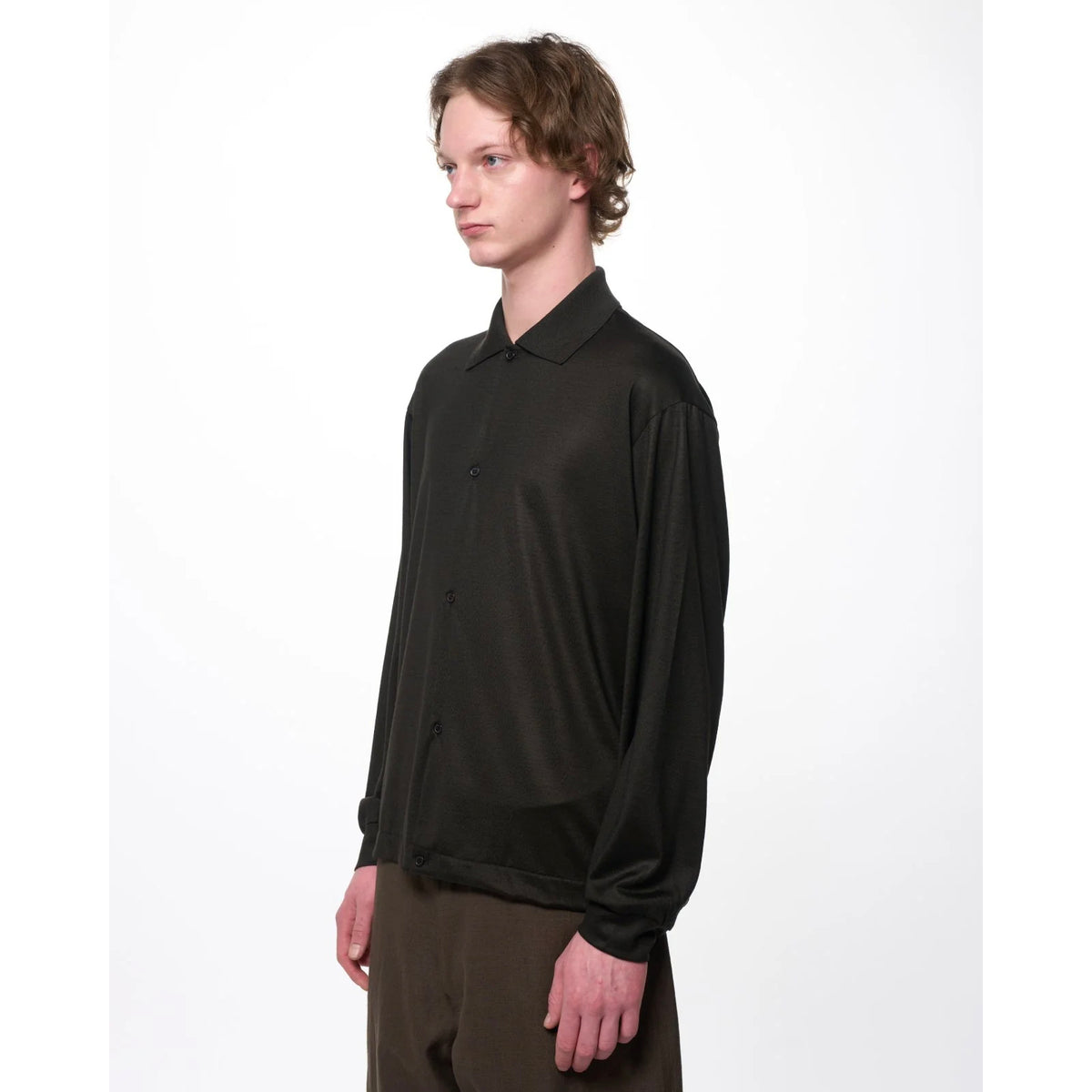 Super 100s Washable Wool Jersey / Shirt Cardigan