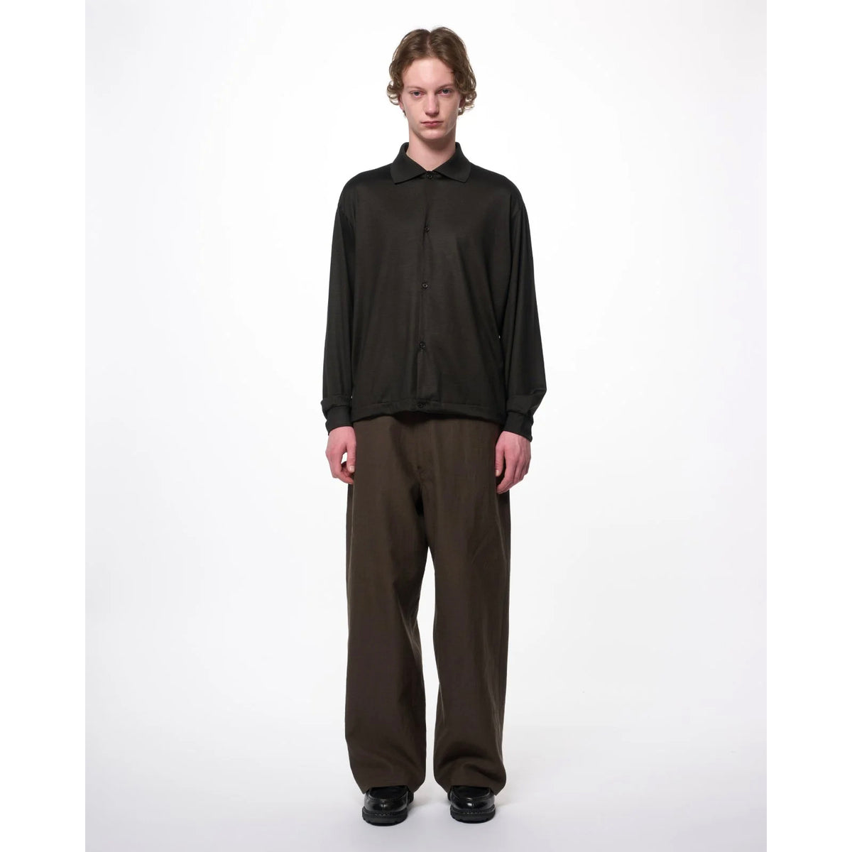 Super 100s Washable Wool Jersey / Shirt Cardigan