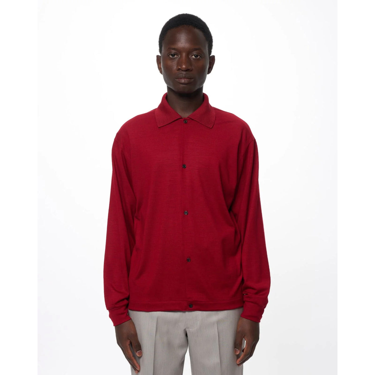 Super 100s Washable Wool Jersey / Shirt Cardigan