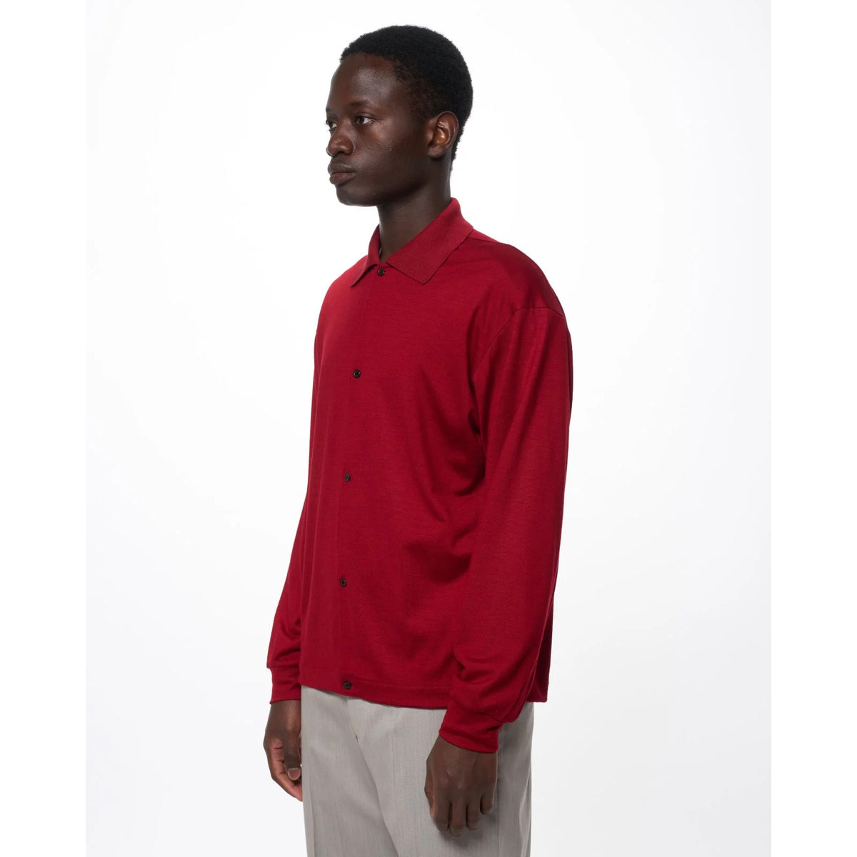 Super 100s Washable Wool Jersey / Shirt Cardigan