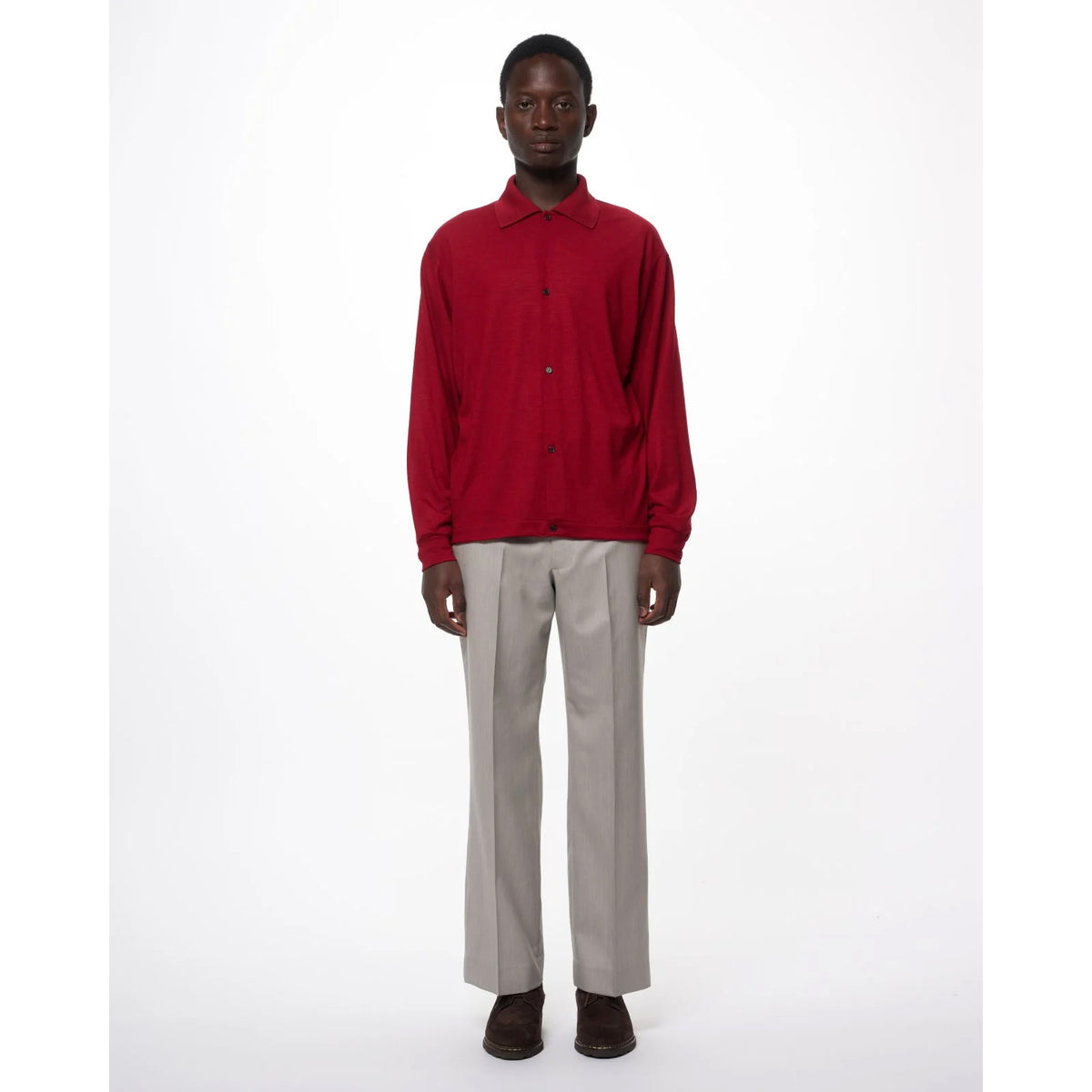 Super 100s Washable Wool Jersey / Shirt Cardigan