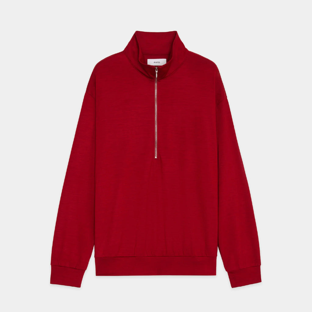 Super 100s Washable Wool Jersey / Half-Zip Stand