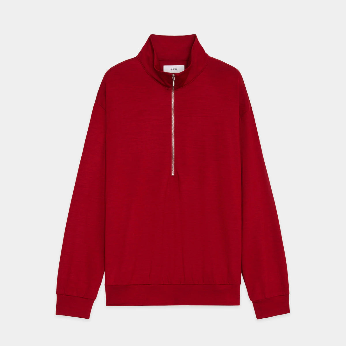 Super 100s Washable Wool Jersey / Half-Zip Stand