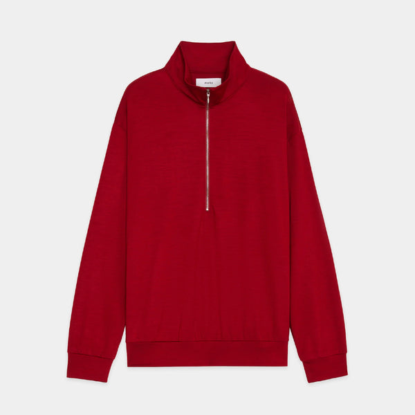 Super 100s Washable Wool Jersey / Half-Zip Stand