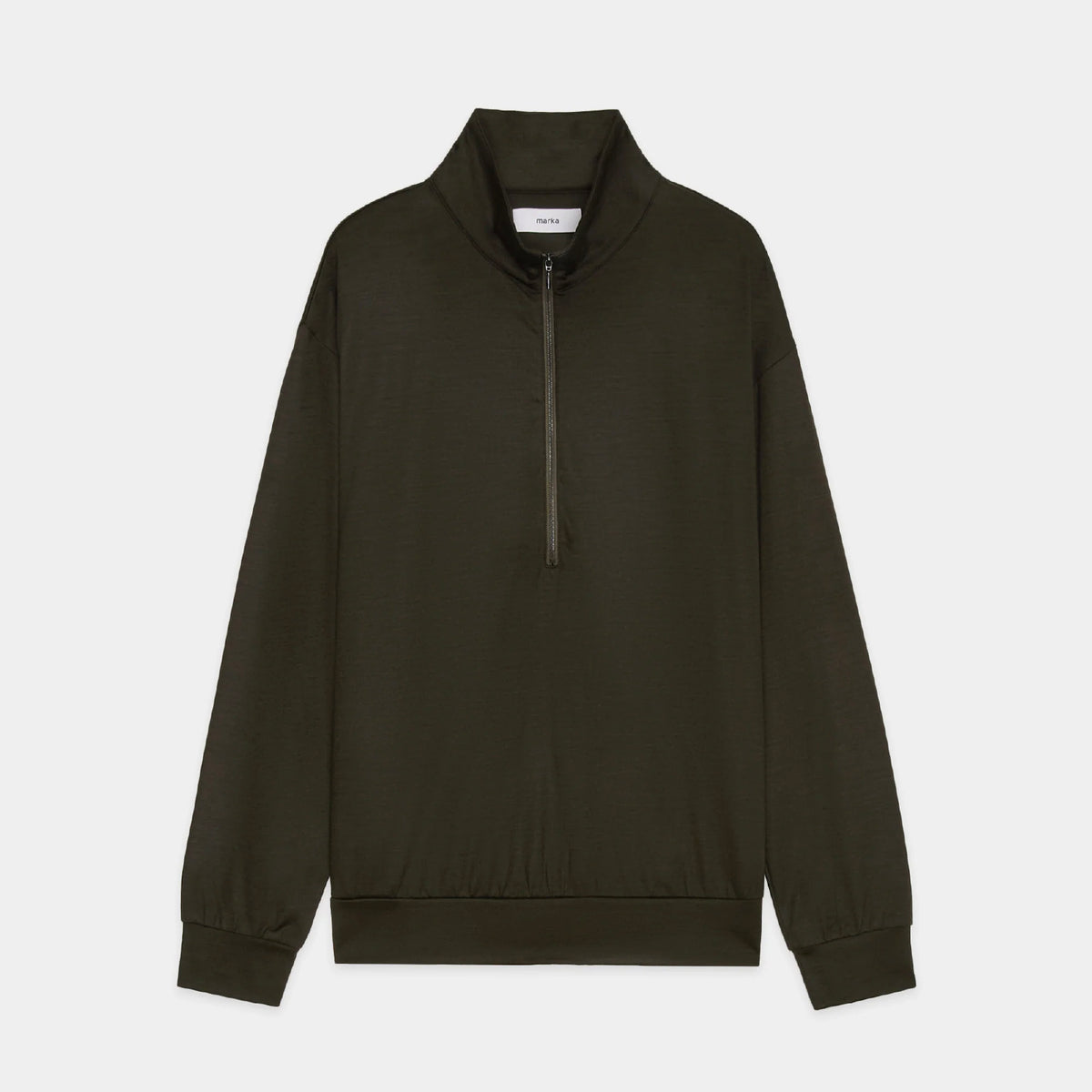 Super 100s Washable Wool Jersey / Half-Zip Stand