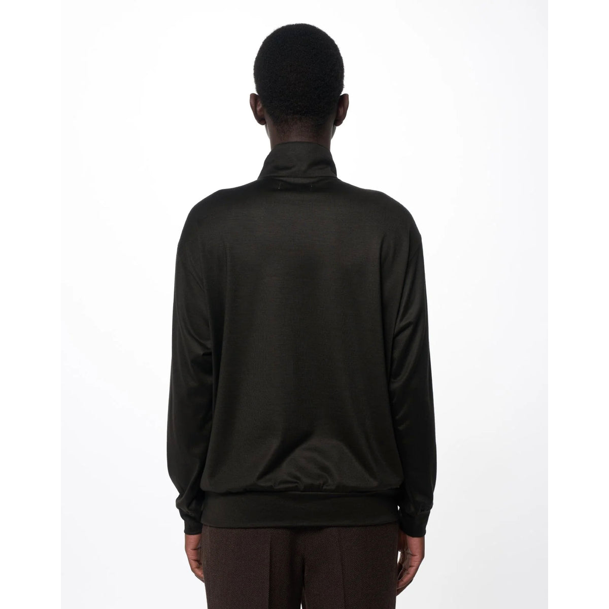 Super 100s Washable Wool Jersey / Half-Zip Stand