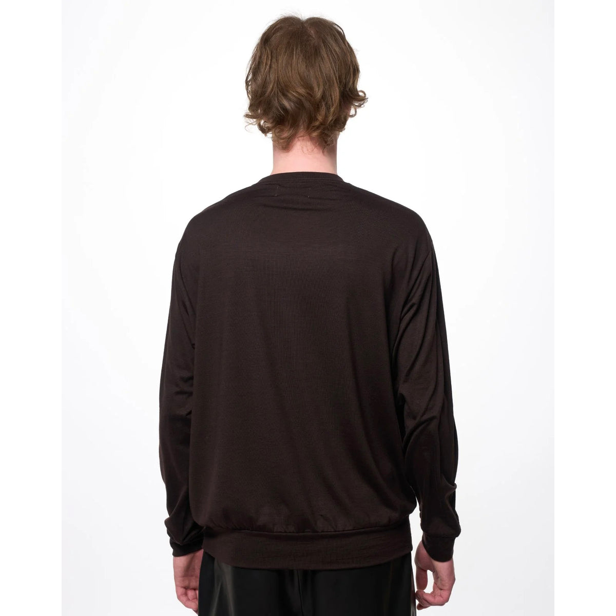 Super 100s Washable Wool Jersey / Crew Neck L/S Tee