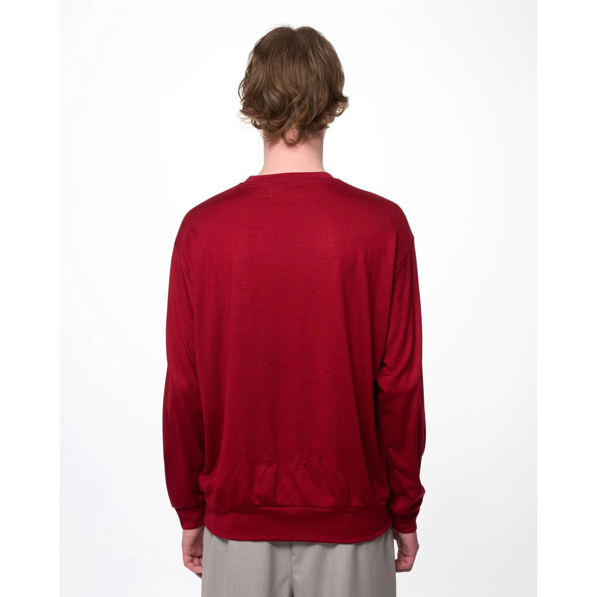 Super 100s Washable Wool Jersey / Crew Neck L/S Tee