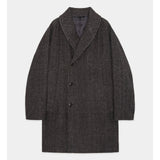 Heavy Silk Flannel / Shawl Collar Coat HERRINGBONE