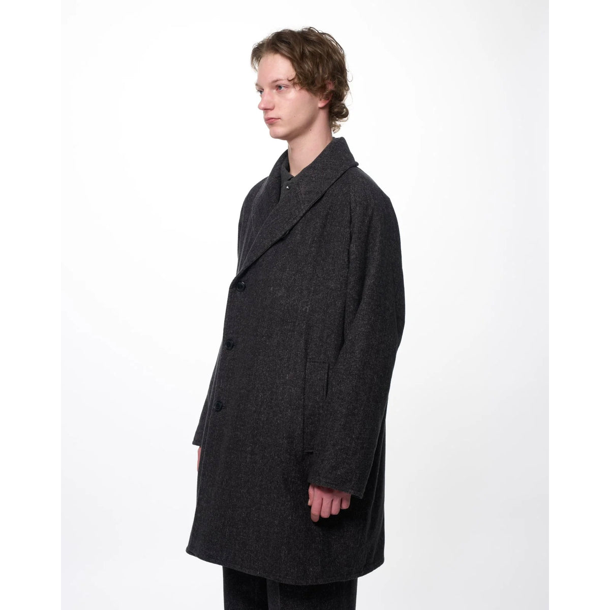Heavy Silk Flannel / Shawl Collar Coat
