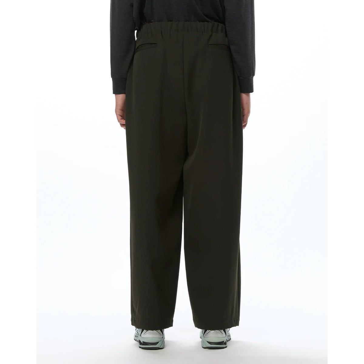 Wool Gabardine Washer Tumbler / Wide Cylinder Fit Easy Pants
