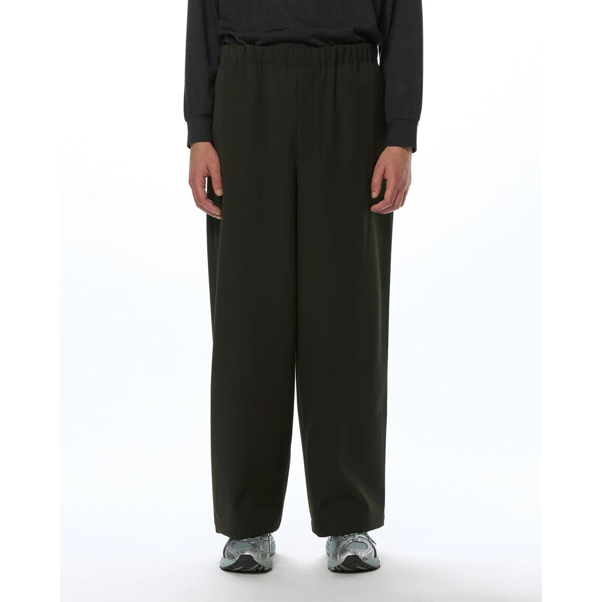 Wool Gabardine Washer Tumbler / Wide Cylinder Fit Easy Pants