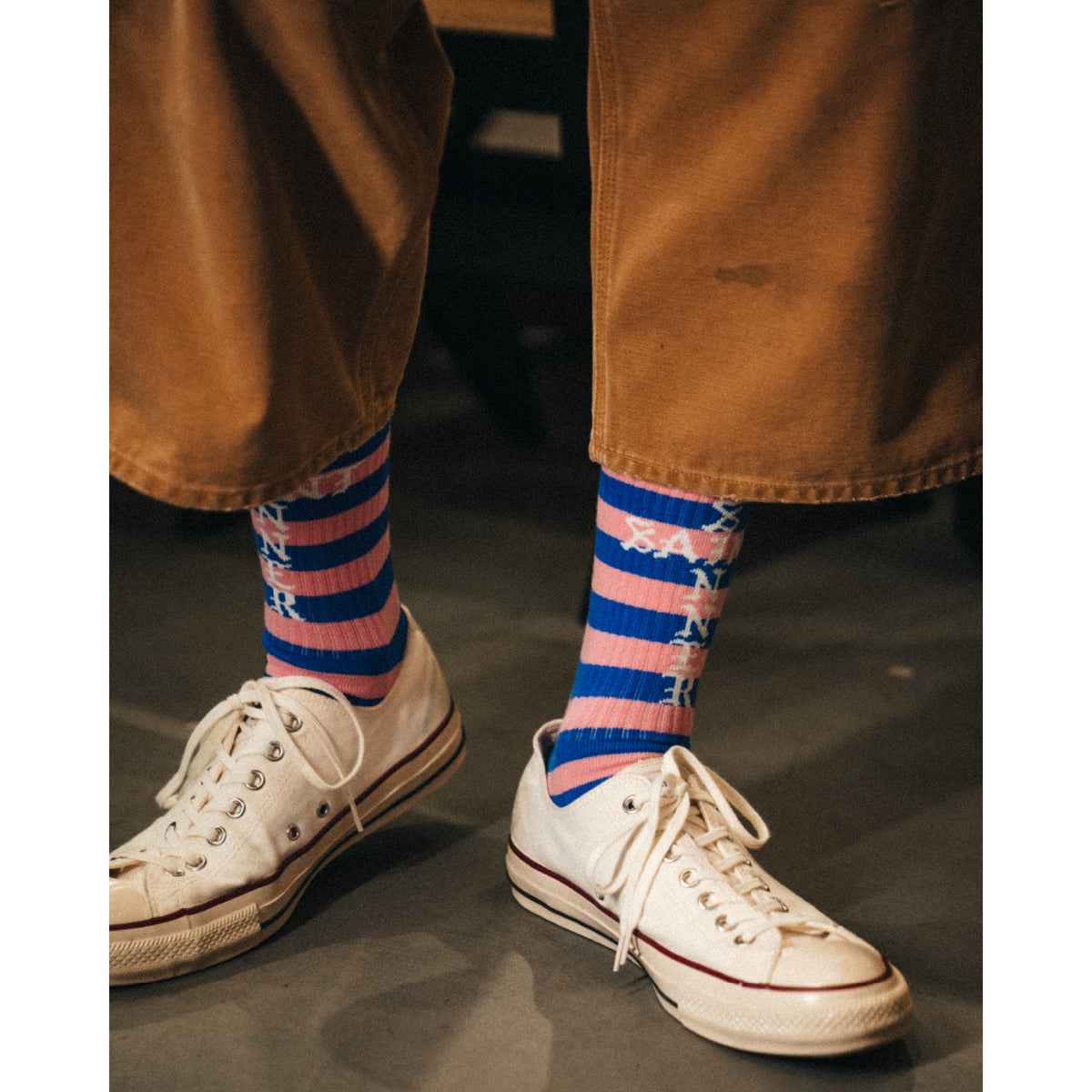 SOCKS / BORDER / BLUE+PINK