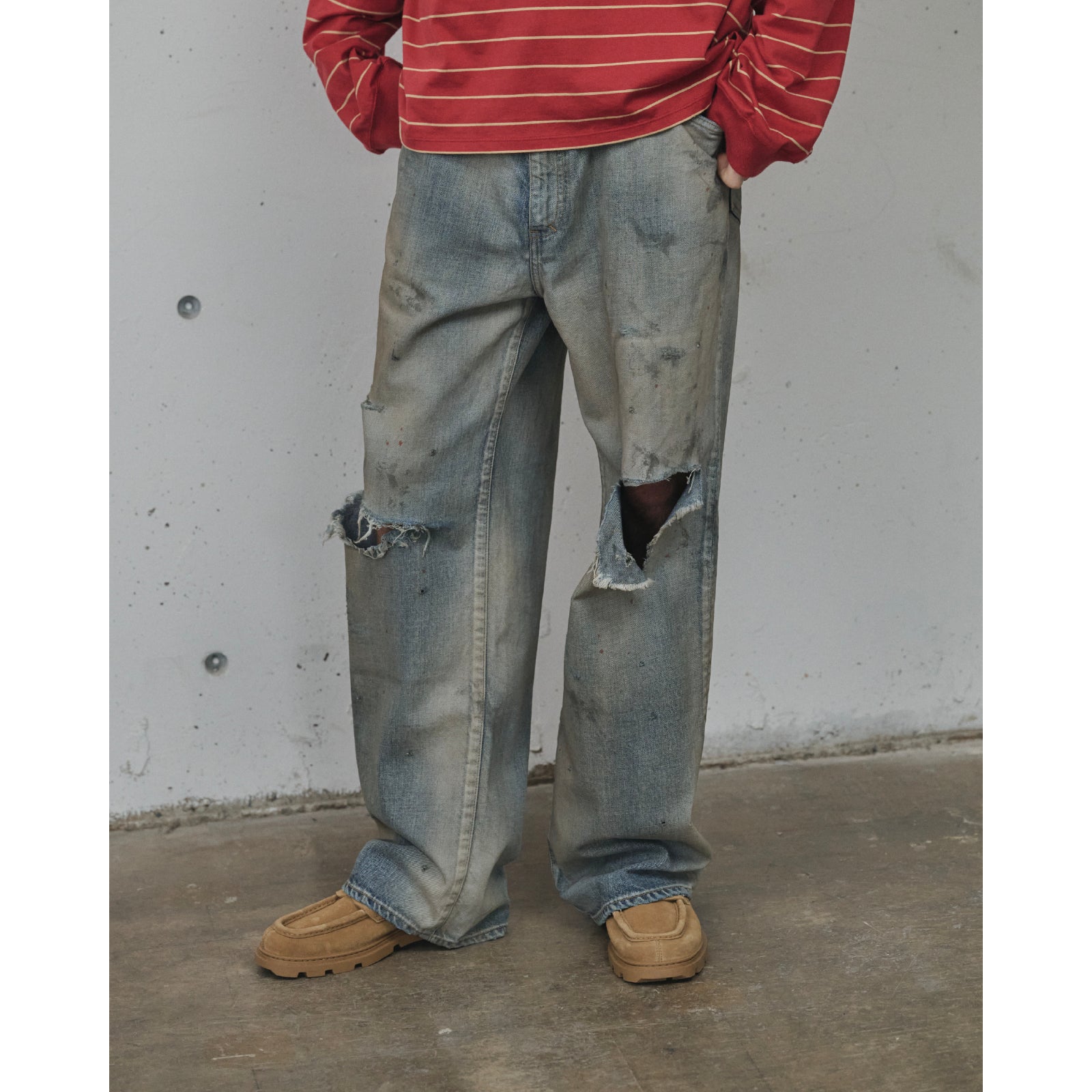 CRASH MIDDLE STRAIGHT 5P DENIM PANTS - ref. / Web Store