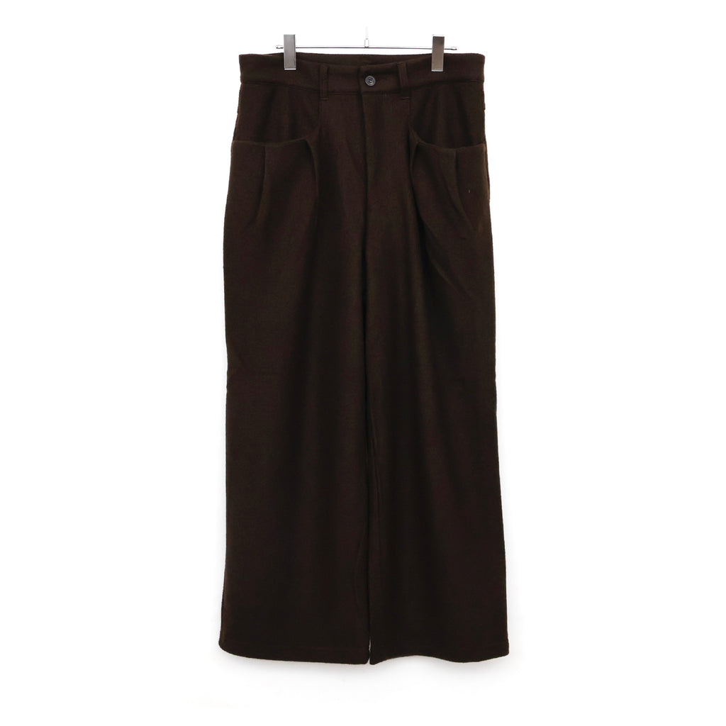 WOOL CUT WIDE TUCK SLACKS