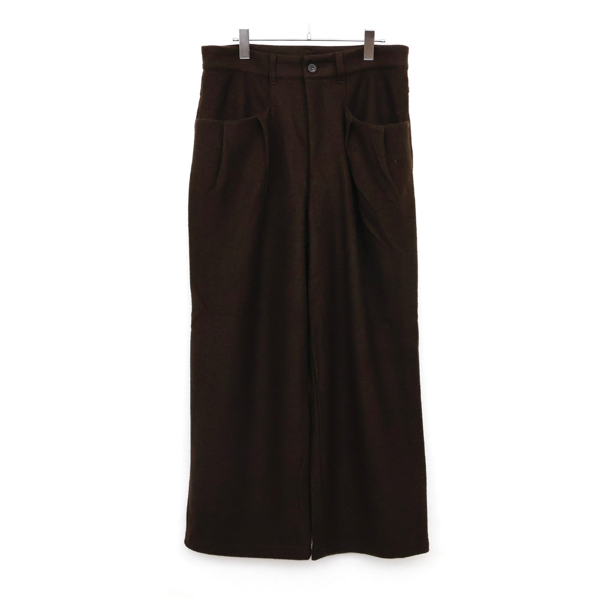 WOOL CUT WIDE TUCK SLACKS