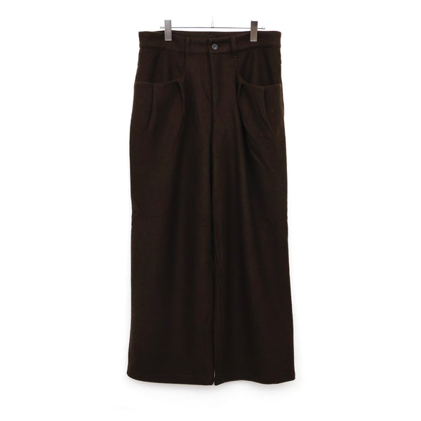 WOOL CUT WIDE TUCK SLACKS