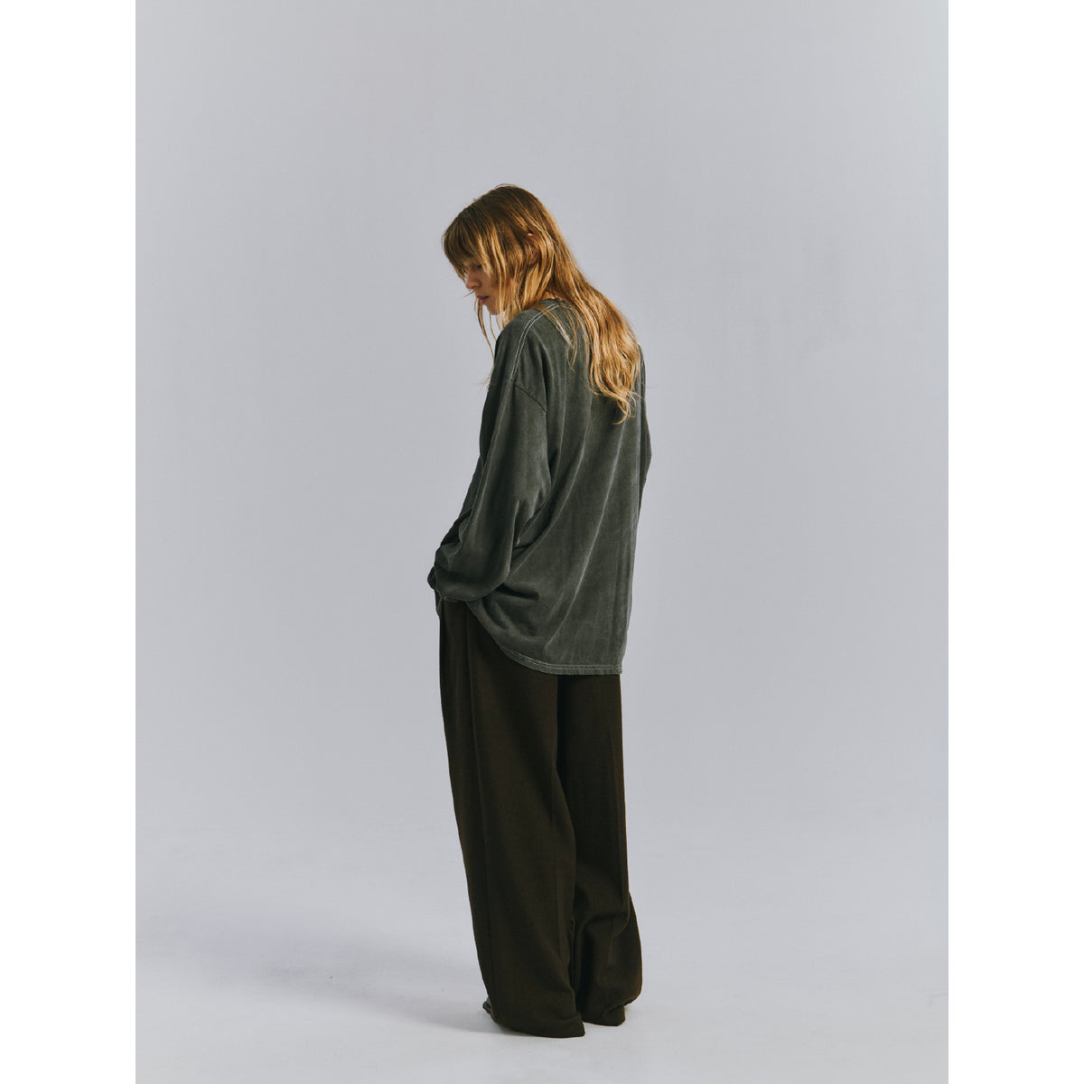 WOOL CUT WIDE TUCK SLACKS