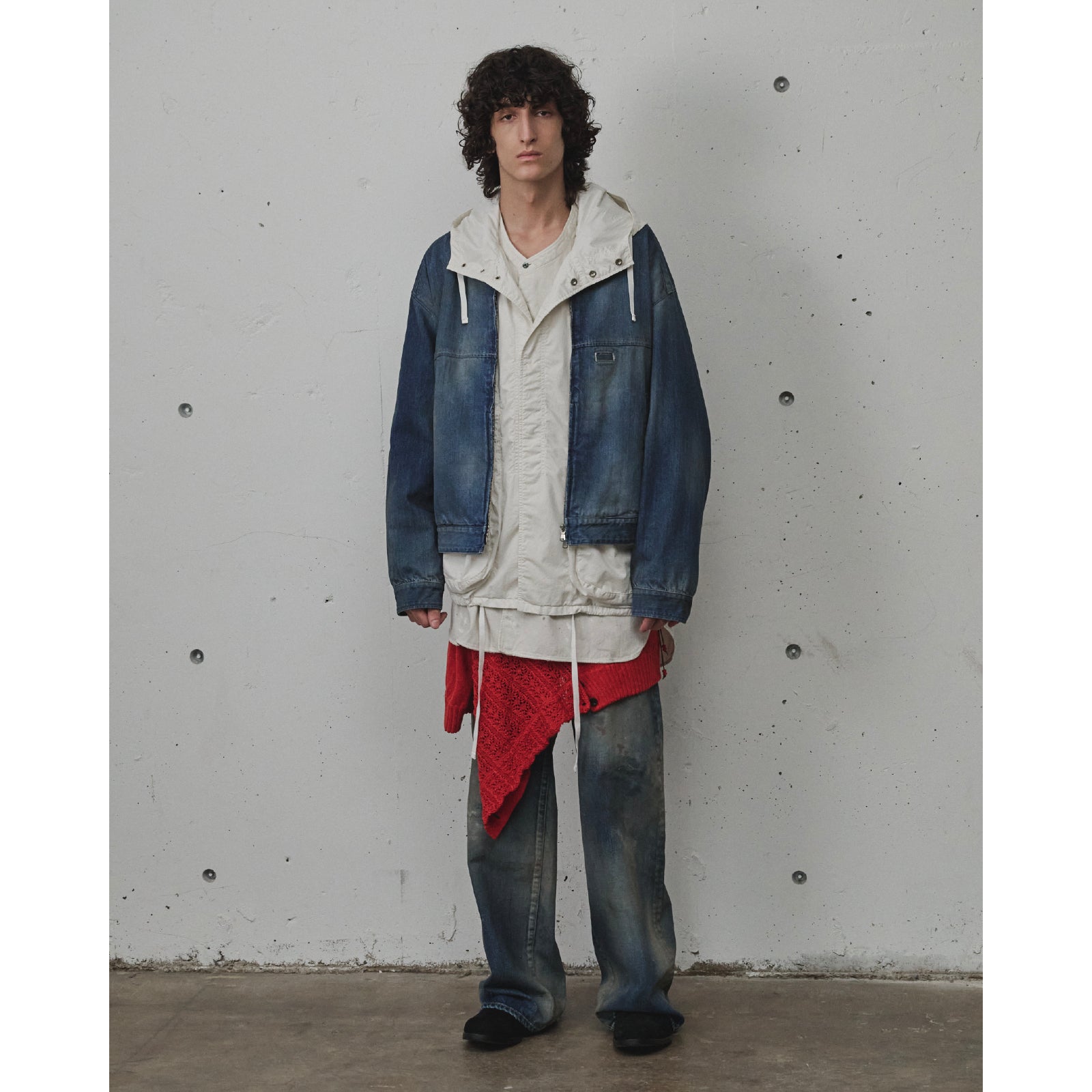 AGING MIDDLE STRAIGHT 5P DENIM PANTS