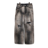 CRASH MIDDLE STRAIGHT 5P DENIM PANTS BLACK