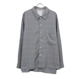 AGING RAYON CHECK SHIRT BLUE