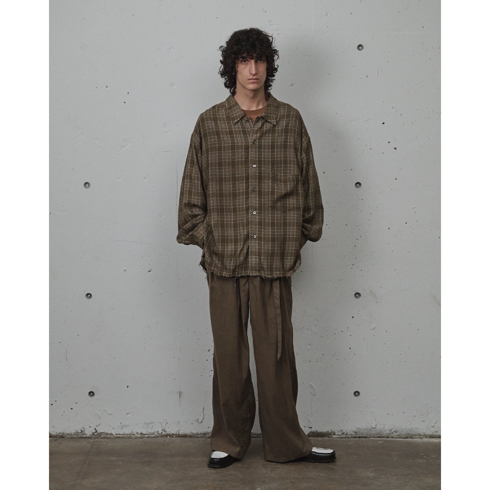 AGING RAYON CHECK SHIRT