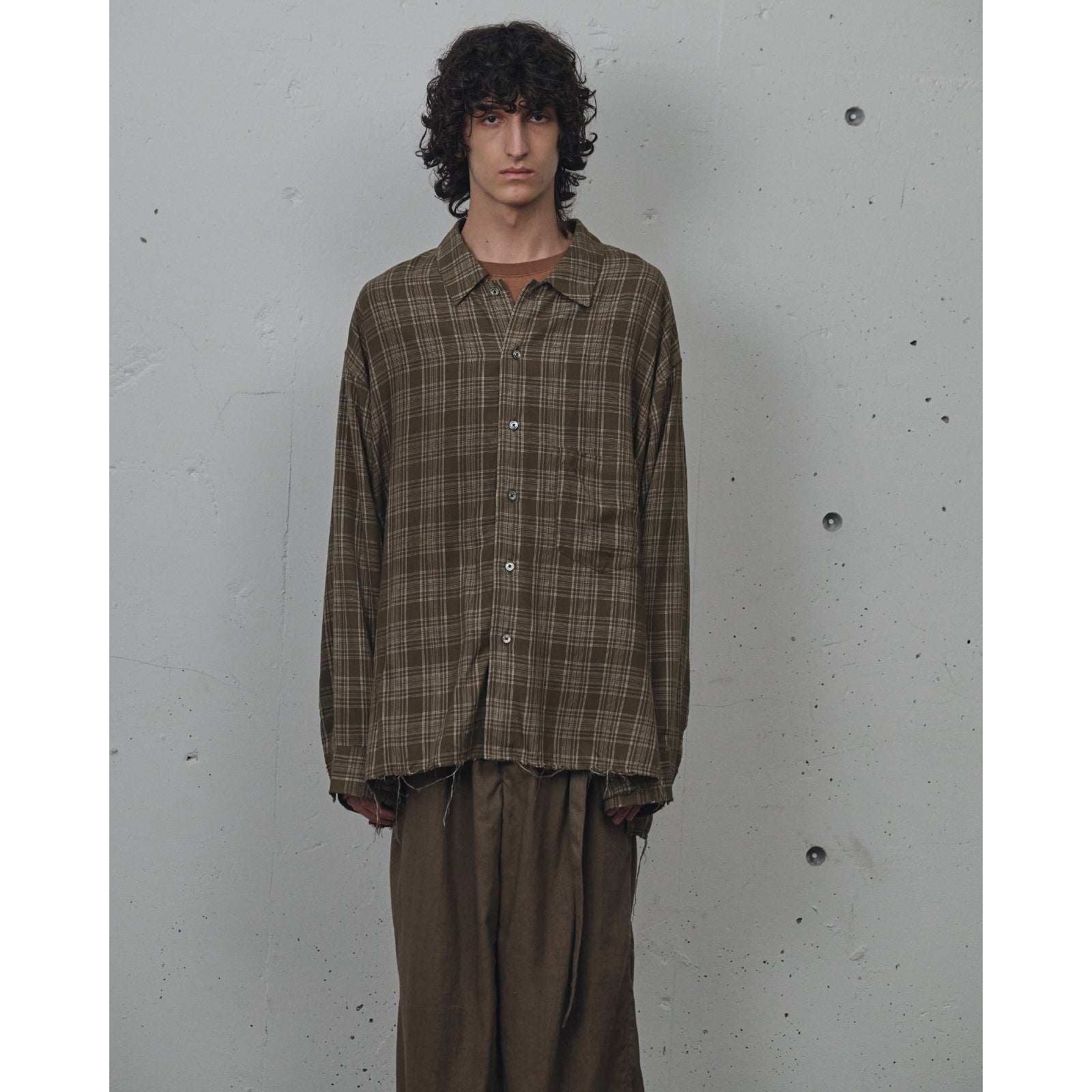 AGING RAYON CHECK SHIRT