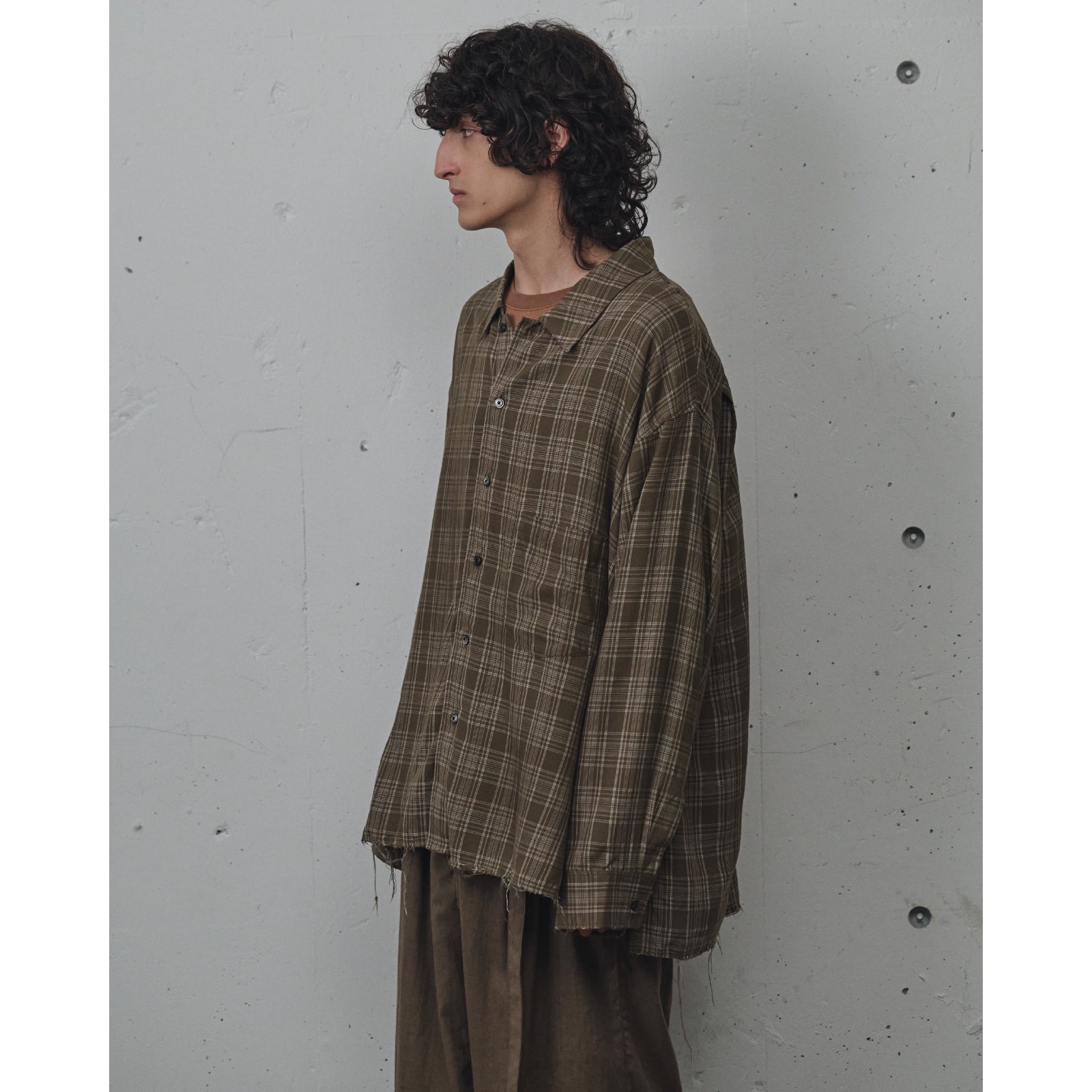 AGING RAYON CHECK SHIRT