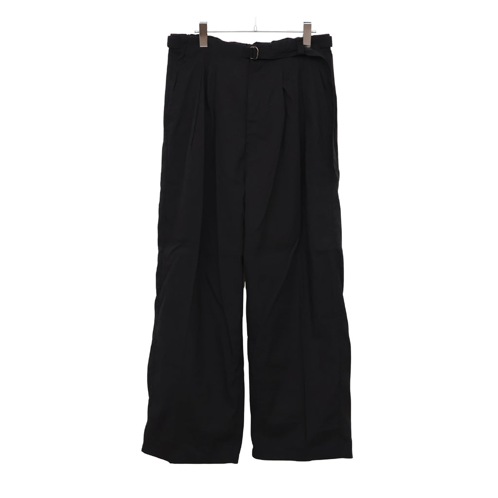 LINEN POPLIN BELT-LESS SLACKS