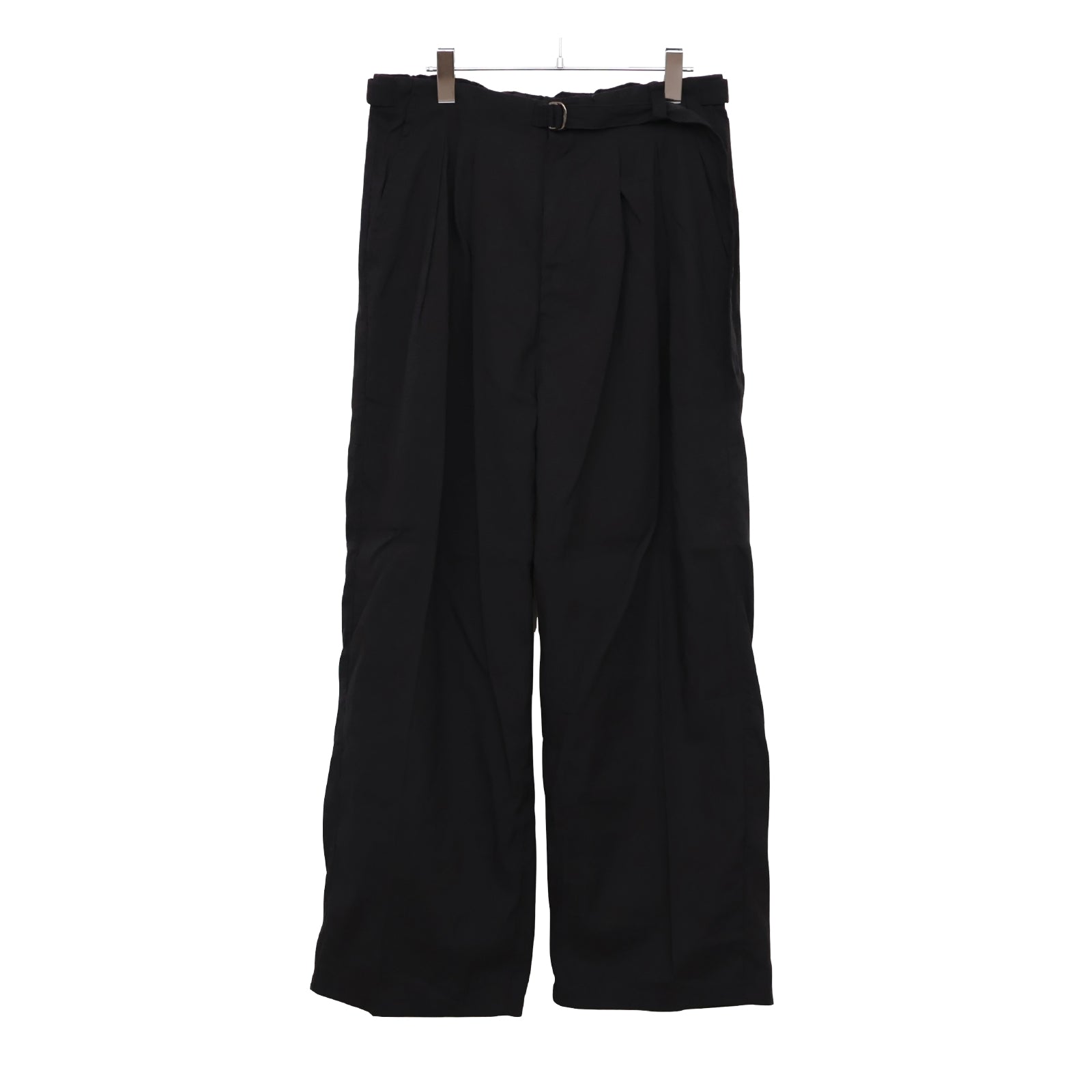 LINEN POPLIN BELT-LESS SLACKS
