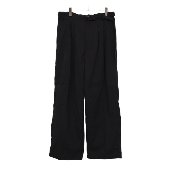 LINEN POPLIN BELT-LESS SLACKS