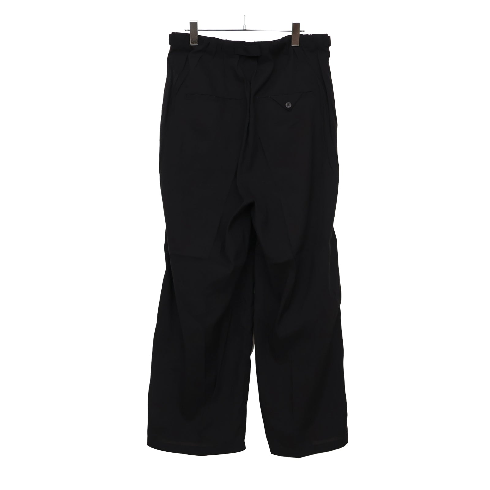 LINEN POPLIN BELT-LESS SLACKS