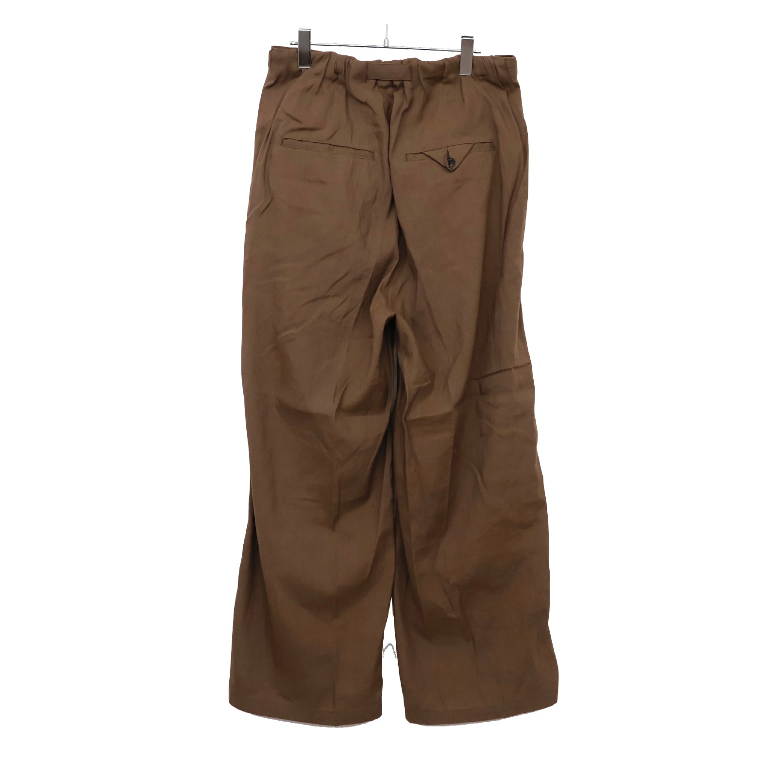 LINEN POPLIN BELT-LESS SLACKS
