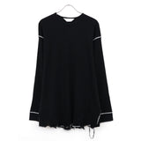 DAMAGE WAFFLE CREW LS T-SHIRT BLACK