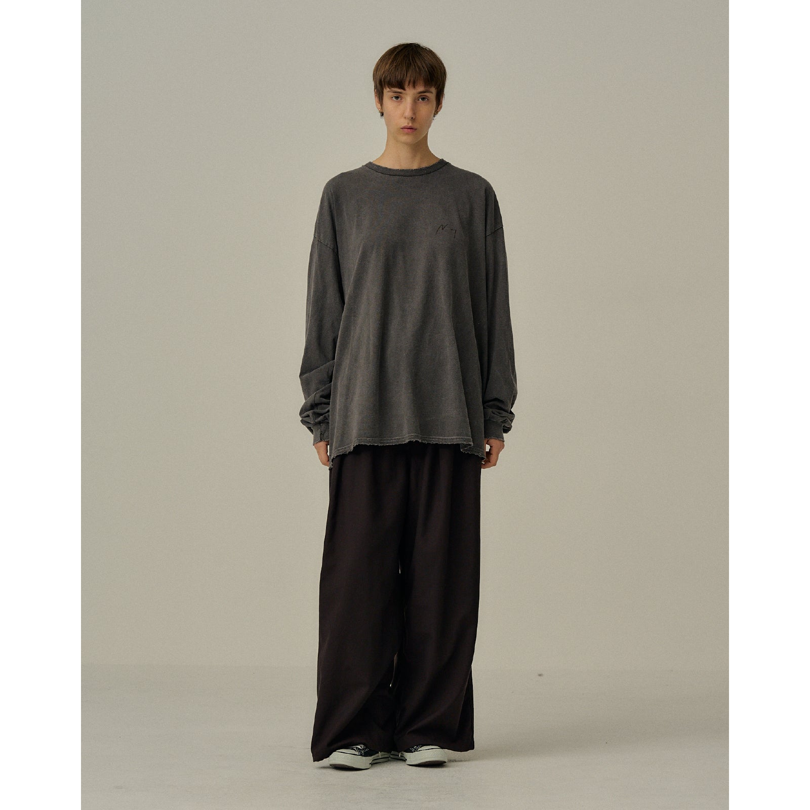 EMBROIDERY DYED LS T-SHIRT