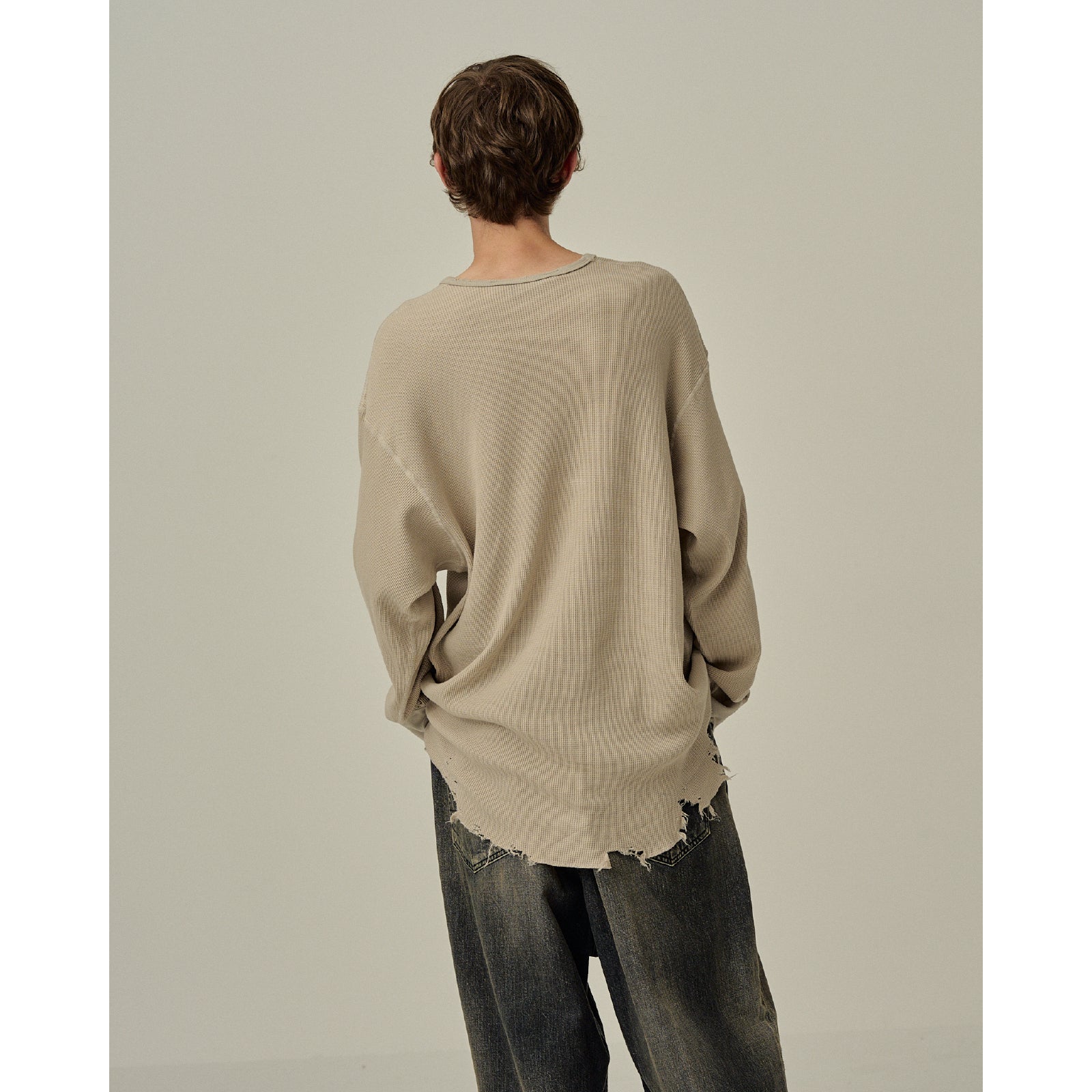 DAMAGE WAFFLE CREW LS T-SHIRT