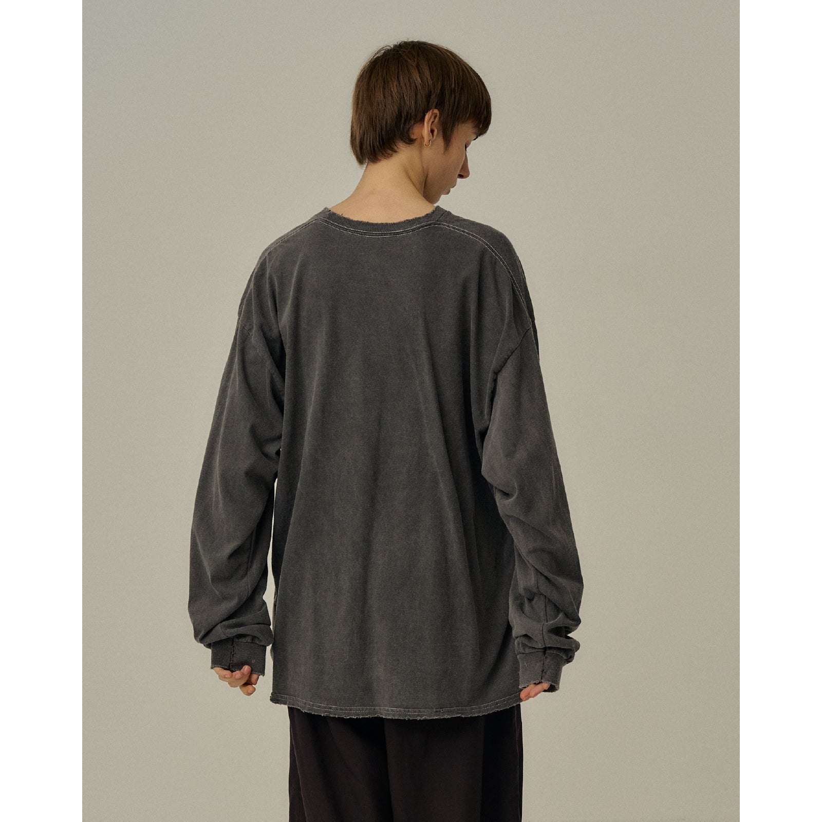 EMBROIDERY DYED LS T-SHIRT