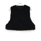 FAUX SHEARLING CROPPED VEST BLACK