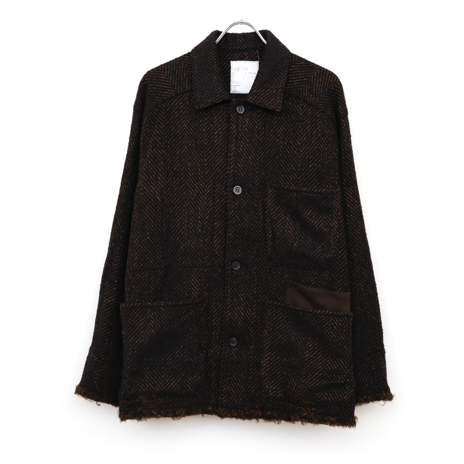 DAMAGE WOOL HERRINGBONE COVER ALL
