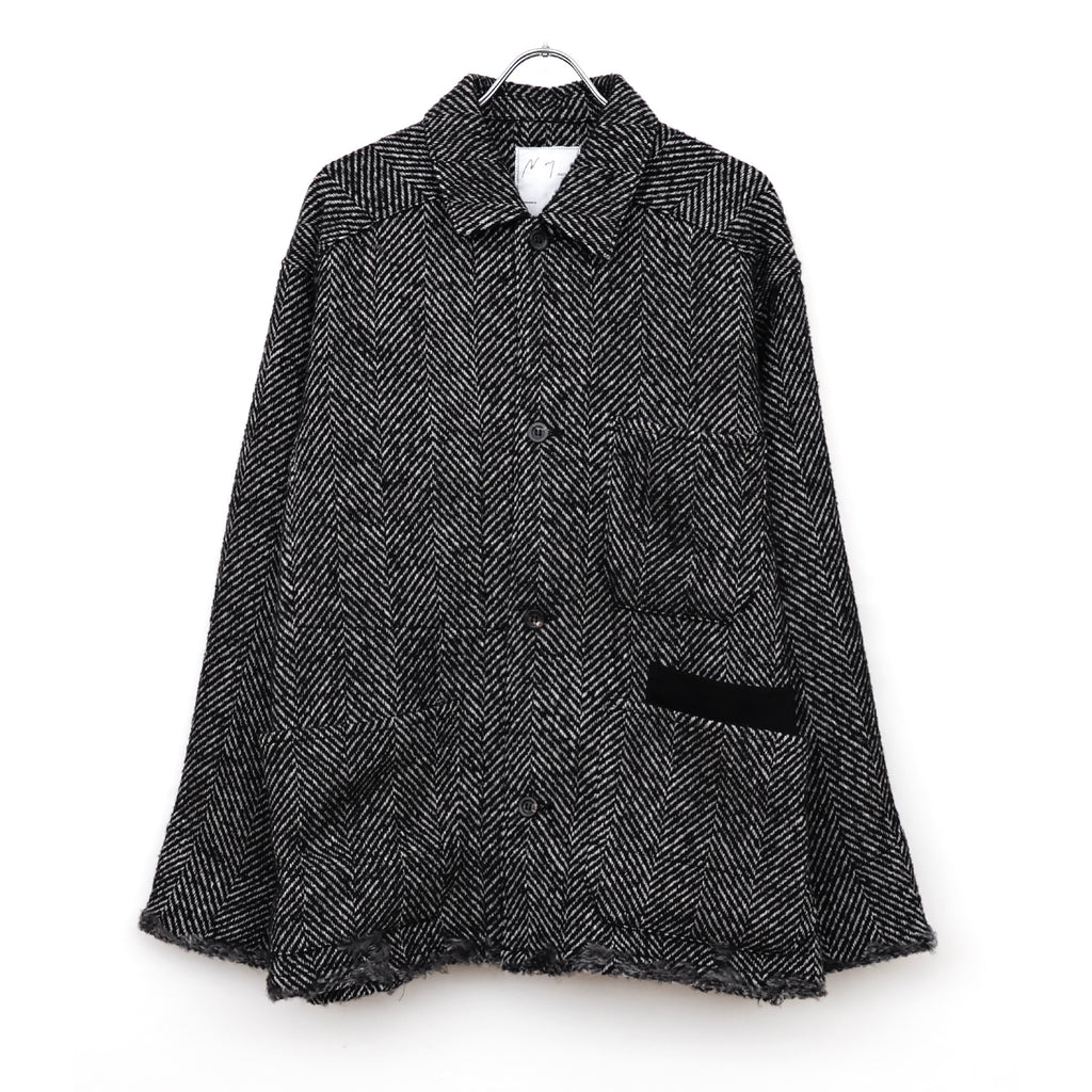DAMAGE WOOL HERRINGBONE COVER ALL
