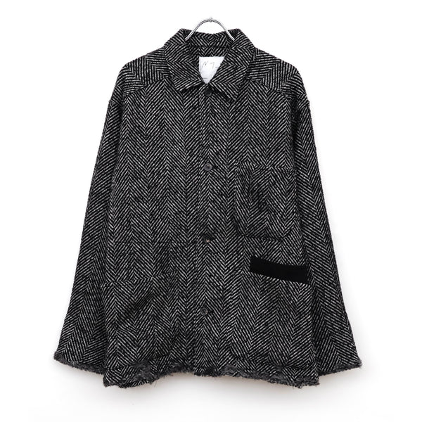 DAMAGE WOOL HERRINGBONE COVER ALL