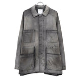 AGING DENIM SHIRT JACKET BLACK