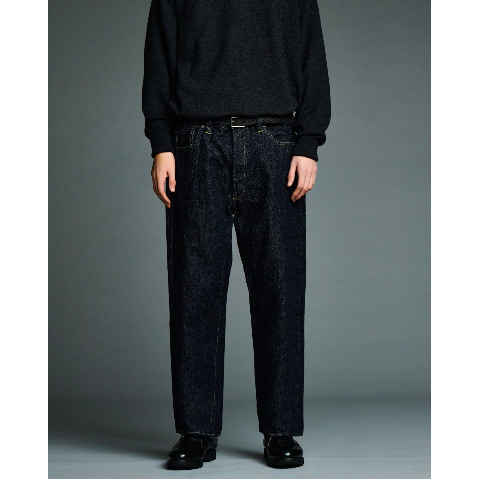 Washed Denim Wide Pants