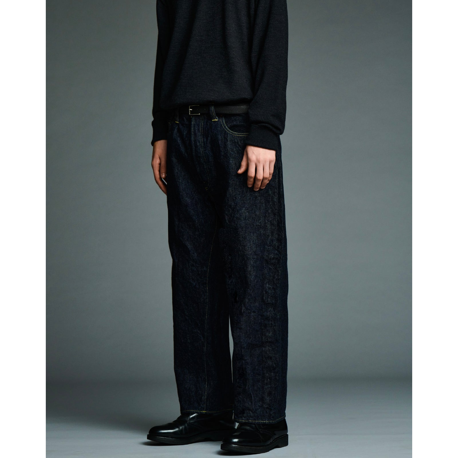 Washed Denim Wide Pants