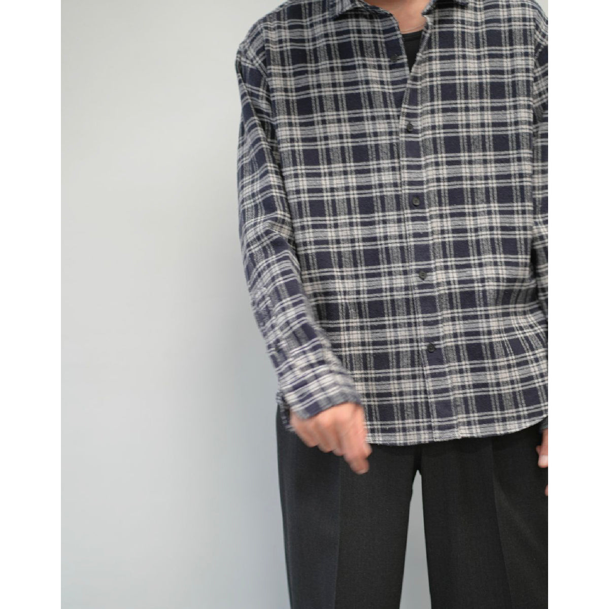 Vintage Cotton Silk Nep Twill Check Shirt