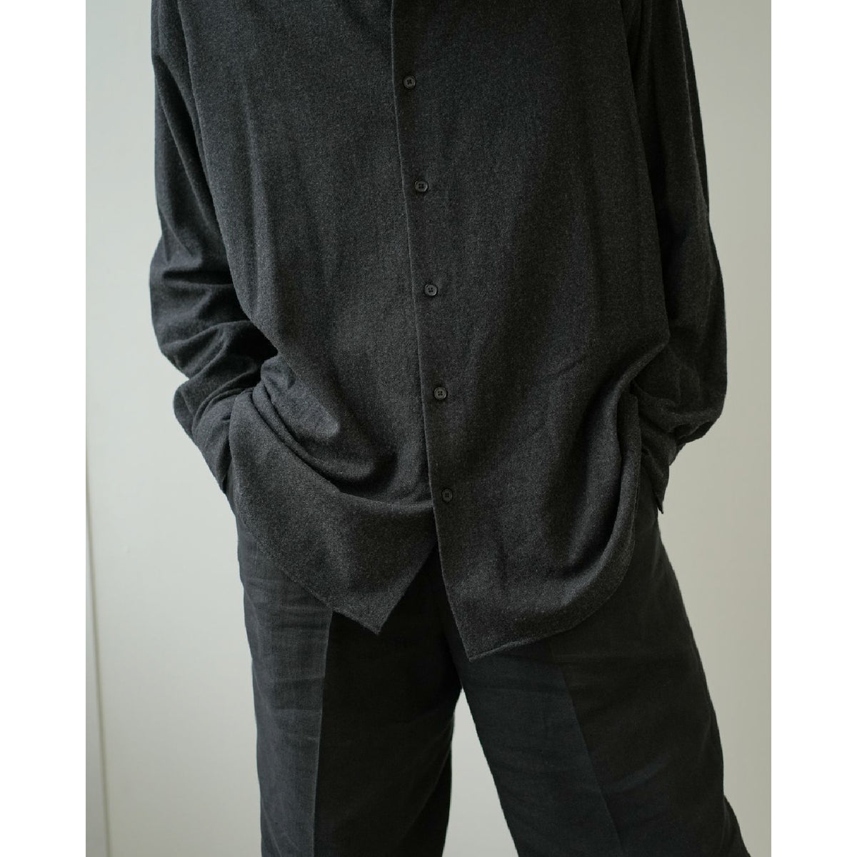 Wool Regular Collar Shirt