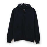 Vintage Sailor Hood Half Zip Sweatshirt BLACK