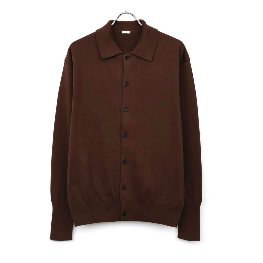 Cotton Knit Polo Collar Cardigan - ref. / Web Store