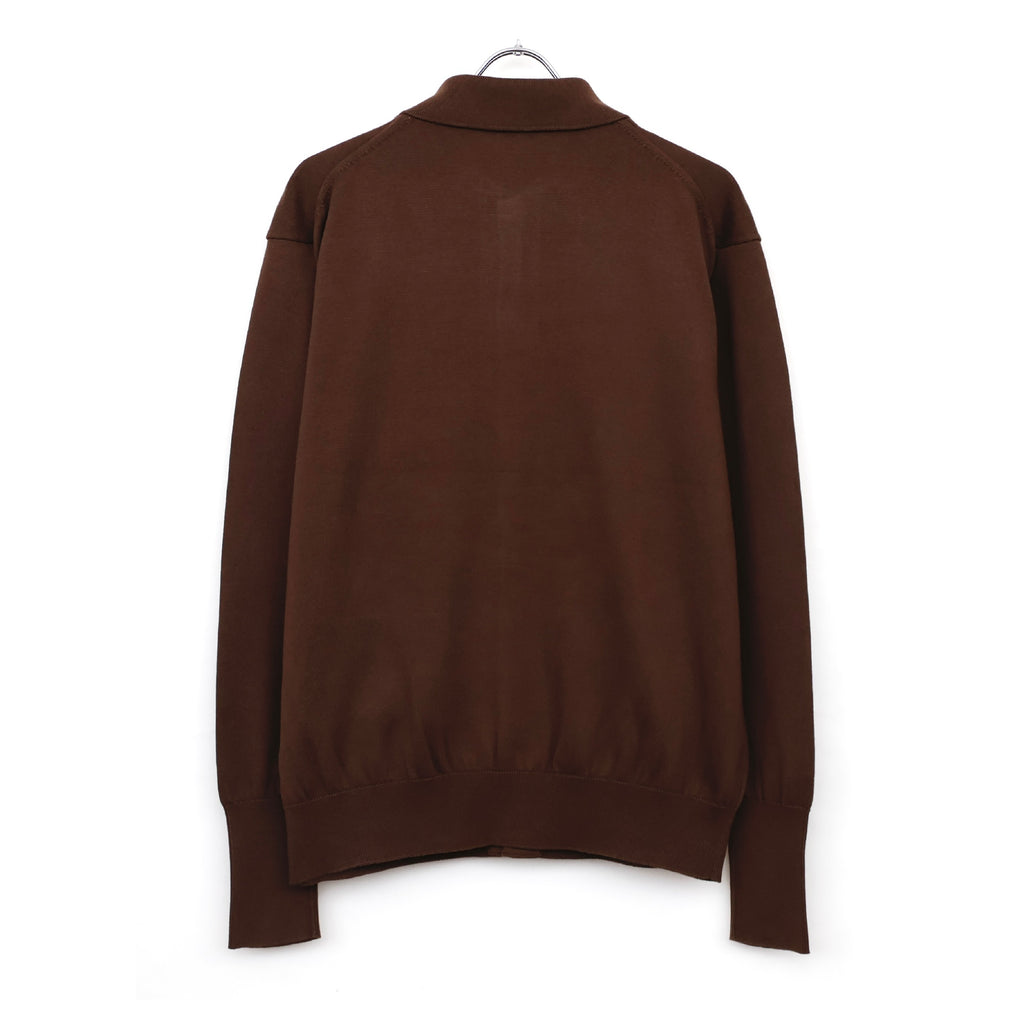 Cotton Knit Polo Collar Cardigan - ref. / Web Store