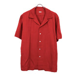 Vintage Silk Linen S/S Open Collar Shirt RED
